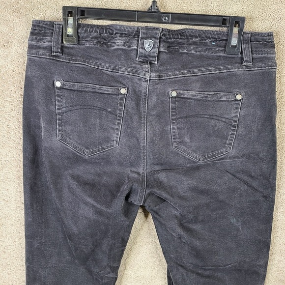 Kuhl Thermik Jeans Women 12 Black Slim Mid Rise Drawstring Denim Stretch Outdoor - Picture 4 of 15